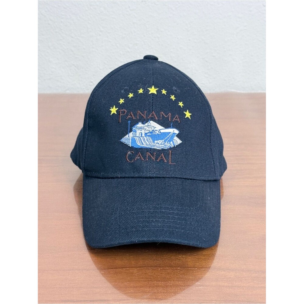 Navy Panama Canal Embroidered Baseball Cap